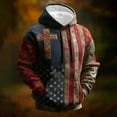 thumbnail image 1 of YOIAVAIOY Men American Flag Hoodie Hunting Camouflage Pullover Hoodies Religious Jesus Crist Hooded Sweatshirt with Pocket Red XXL, 1 of 3