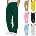thumbnail image 1 of YOIAVAIOY Men Baggy Sweat Pants Elastic Waist Casual Solid Pants Lounge Workout Sweatpants with Pockets Light Blue L, 1 of 5