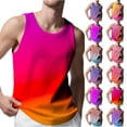 thumbnail image 1 of YOIAVAIOY Men Big and Tall Tank Tops Gradient Y54k Sleeveless Shirt Lightweight Fashion Lounge Undershirts Pink XXL, 1 of 8