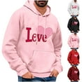 thumbnail image 1 of YOIAVAIOY Men Love Heart Sweatshirt Funny Valentine Graphic Hoodies Casual Crew Neck Pullover Long Sleeve Y2k Fashion Tops Red XXL, 1 of 5