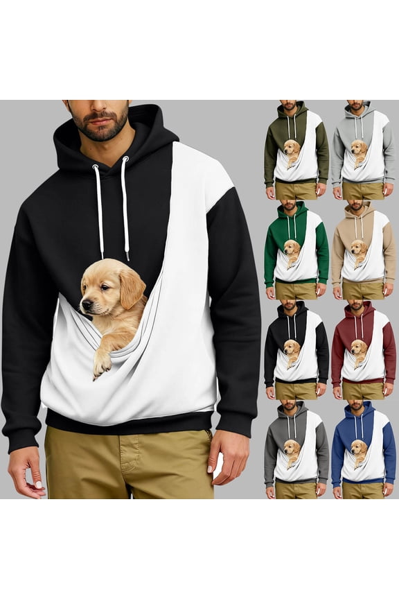 Men Pet Pouch hoodies Oversized Cat Dog Pouch Sweatshirt Couple's Animal Carriers Comfy Pullover with Pockets Green M