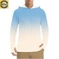 thumbnail image 1 of YOIAVAIOY Men Sun Protection Hoodie Long Sleeve Sun Protection Hoodie Lightweight Rash Guard Outdoor Fishing Running Rash Guard Light Blue M, 1 of 8