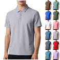 thumbnail image 1 of YOIAVAIOY Men's Big & Tall Short Sleeve Cool Polos, Cool Relax Fit Stretch, Breathable Casual Comfy Fishing Shirts Blue XL, 1 of 7