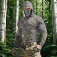 thumbnail image 1 of YOIAVAIOY Men's Outdoor Protection Jacket Camo Sun Hoodie with Attached Mask, UPF50+ Keeps You Safe from Sunburn, Lightweight for Hiking and Climbing Camouflage L, 1 of 10