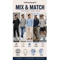 thumbnail image 1 of YOIAVAIOY Men's Quarter Zip Sweatshirts Waffle Knit Loose Fit Color Block Pullovers Stand Collar Sporty Casual Tops Blue XL, 1 of 5