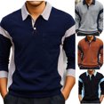 thumbnail image 1 of YOIAVAIOY Men's Solid Color Long Sleeve Shirt, Corduroy Slim Fit Lapel Pocket, Casual Fashion Style Tops Black M, 1 of 10