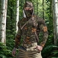 thumbnail image 1 of YOIAVAIOY Men's Sun Block Hoodie Camouflage Long Sleeve Shirt with Attached , UPF50+ Protection, Air Permeable for High Intensity Outdoor Work Camouflage L, 1 of 10