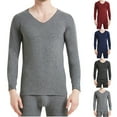 thumbnail image 1 of YOIAVAIOY Men's Winter Warm Pajama Set Slim Fit Long Sleeve Thermal Underwear 2 Piece Outfits Causal Solid Lounge Sleepwear Matching Sets Dark Gray XXL, 1 of 5