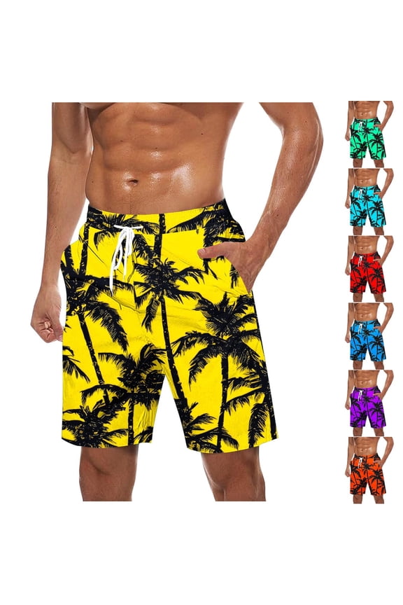 Mens 7 inch Mens Swim Trunks with Mesh Lining Quick Dry Board Shorts Mens Bathing Suits Orange XL