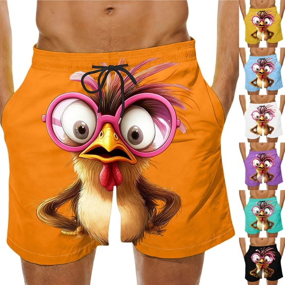 YOIAVAIOY Mens Board Shorts Funny Face Frint Elastic Drawstring Waist Swim Trunks Summer Casual Beach Resort Stretch Bathing Suit Purple XXXL
