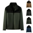 thumbnail image 1 of YOIAVAIOY Mens Fleece Lined Jacket Color Block Long Sleeve Jackets Fall Winter Lightweight Athletic Jacket with Pocket Blue M, 1 of 4