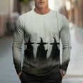 thumbnail image 1 of YOIAVAIOY Mens Halloween Pumpkin T Shirts 3D Graphic Shirts Crew Neck Long Sleeve Hispter Streetwear Tops Loose Fit Casual Blouse Tees Black XXXL, 1 of 5