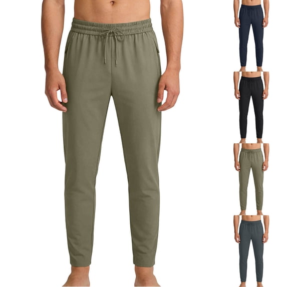 YOIAVAIOY Mens Lightweight Work Pants Stretch Athletic Joggers Moisture Wicking Pants Work Casual Golf Wear Gray XXXXL