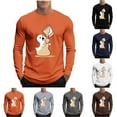 thumbnail image 1 of YOIAVAIOY Mens Long Sleeve Tees Novelty Ghost Graphic Print T Shirts Long Sleeve Round Neck Festival Tops Causal Holiday Outfits Coffee XXXL, 1 of 6