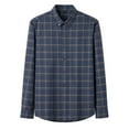 thumbnail image 1 of YOIAVAIOY Mens Plaid Long Sleeve Shirts Soft Cotton Button Down Shirts Lightweight Shacket Jacket with Pocket, 1 of 3