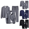 thumbnail image 1 of YOIAVAIOY Mens Solid 3 Piece Outfits Full Zip Jackets Sweatshirt and Drawstring Pants Athletic Jogging Suits Gym Sportswear Matching Sweat Sets Dark Blue XXXXXXXL, 1 of 3