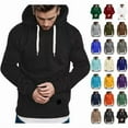 thumbnail image 1 of YOIAVAIOY Pullover Hoodies for Men Solid Long Sleeve Drawstring Hooded Sweatshirt Trendy Casual Hoodies with Kangaroo Pocket White M, 1 of 6