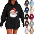 thumbnail image 1 of YOIAVAIOY Women Christmas hoodie Sweatshirt Funny Wine Glass Print Hoodies Drawstring Flap Pocket Pullover Sweatshirts Winter Casual Holiday Hoody Tops, 1 of 5