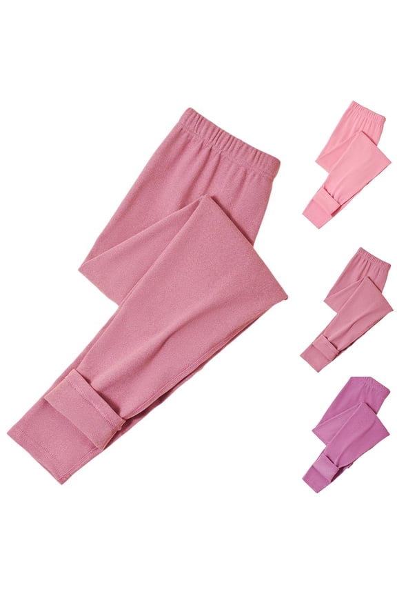 Seamless Leggings for Womens Solid Thin Plus Size Fuzzy Fleece Pants Brushed Warm Leggings Fall Winter Pants PinkL