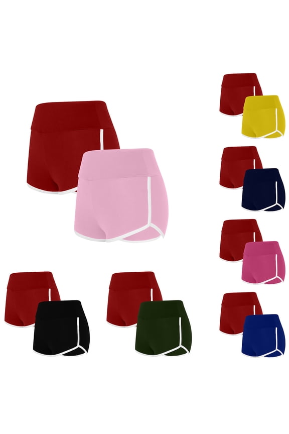 Shorts for Women Lightweight Athletic Shorts High Waist Running Shorts Sporty Gym Elastic Workout Shorts Black XXL