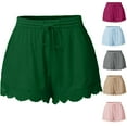 thumbnail image 1 of YOIAVAIOY Summer Shorts for Women 2026Trendy Causal Loose Pleated High Waisted Shorts Beach Lace Lounge Short Pants Plus Size Hot Pink M, 1 of 6