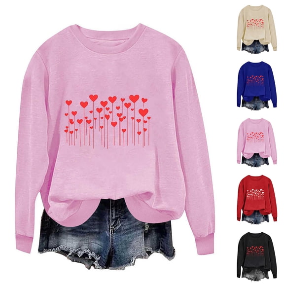 YOIAVAIOY Valentine Gift Graphic Hoodie for Women Printed Drop Shoulder Hooded Fleece Sweatshirt Winter Warm Casual Cute Pullover Beige L