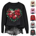 thumbnail image 1 of YOIAVAIOY Valentines Day Love Heart Sweatshirts Womens Valentine Graphic Long Sleeve Pullover Girlfriend Casual Sweatshirt Gray M, 1 of 5
