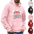 thumbnail image 1 of YOIAVAIOY Valentines Hoodies for Men Y2k Valentine's Heart Love Print Pullover Long Sleeve Gift Tops Wine XXL, 1 of 5