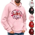 thumbnail image 1 of YOIAVAIOY Valentines Shirts for Men Fashion Long Sleeve Heart Graphic Hoodies Causal Lounge Tops Valentines Gift White XL, 1 of 5
