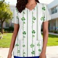 thumbnail image 1 of YOIAVAIOY White St Patricks Day Scrubs for Women Spring Patchwork Printed Short Sleeve Scrub Tops V Neck Casual Work Nurse Uniforms S, 1 of 5
