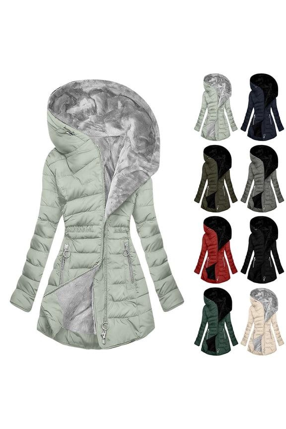 Winter Coats for Women Waterproof Fleece Lined Long Jacket Warm Puffer Jackets Thicken Parka Outwear With Fur Hood Wine XXXL