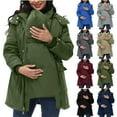 thumbnail image 1 of YOIAVAIOY Women 3 in 1 Winter Coat Thicken Quilted Lined Warm Hooded Outwear Puffer Down Jacket Parka with Pockets Dark Gray M, 1 of 9