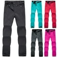 thumbnail image 1 of YOIAVAIOY Women Cargo Pants Windproof Waterproof Snowpants Hiking Fleece Lined Pants Winter Warm Softshell Pants Dark GrayS, 1 of 7