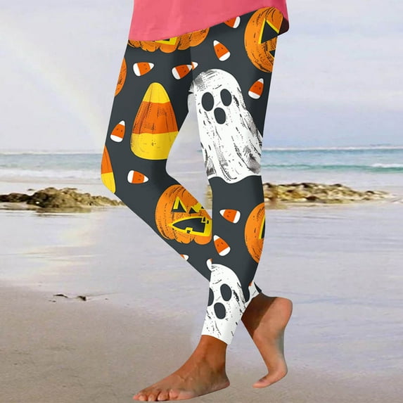 YOIAVAIOY Women Holiday Leggings High Waisted Buttery Soft Yoga Pants Workout Athletic Compression Tights Multicolor XXL