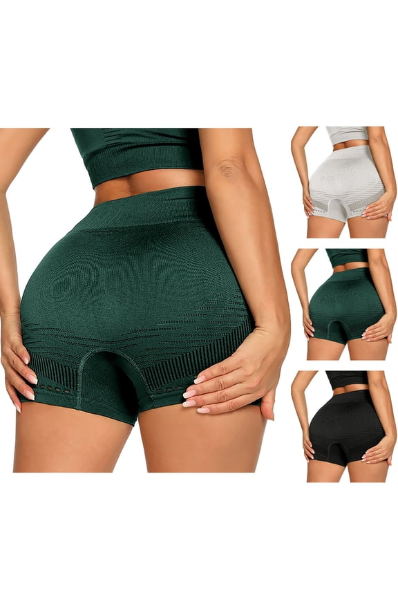 Women Impact Booty Shorts Low Rise Hidden Scrunch Butt Lifting Seamless Shorts Workout Gym Running Biker Hot Shorts Black L