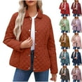 thumbnail image 1 of YOIAVAIOY Women Lightweight Quilted Jacket Lightweight Long Sleeve Button Down Puffer Jacket Oversized Casual Winter Coats with Pocket Coffee XXL, 1 of 10