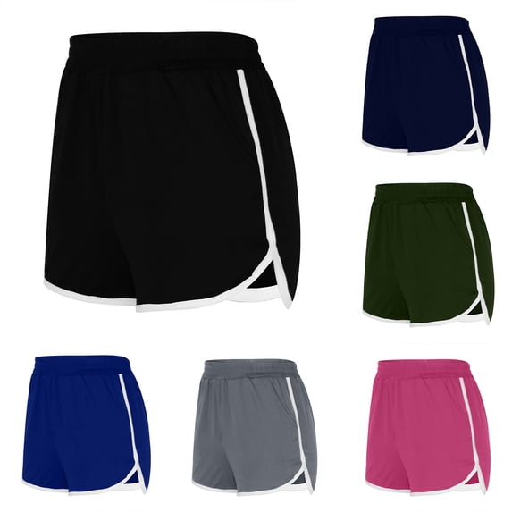 YOIAVAIOY Women Running Athletic Shorts Gym Yoga Summer Active Dance Shorts Lightweight Casual Pants Blue S