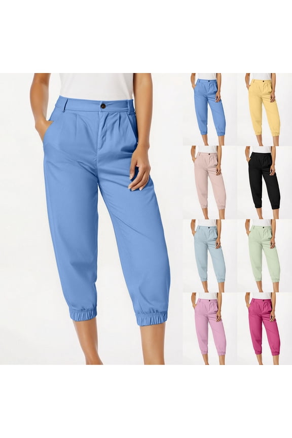 Women Straight Leg Solid Pants Blazer Outfits for Women Work Track Athletic Elegant Jogger 2026 Capri Pants Pink XXXL