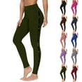 thumbnail image 1 of YOIAVAIOY Women Workout Leggings Running Stretch Yoga Pants High Waist Athletic Soft Side Striped Tights Army Green M, 1 of 6