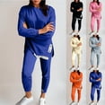thumbnail image 1 of YOIAVAIOY Women's 2 Piece Lounge Sets Side Split Sweatshirts Pencil Pants Casual Workout Set Solid Sports Track Suit Soft Comfy Matching Suits Pink XXXXXL, 1 of 7