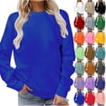 thumbnail image 1 of YOIAVAIOY Women's Crew Neck Sweatshirt Loose Pullover Long Sleeve Shirts Soft Tops for Women Fall Clothes 2026 Purple XXXL, 1 of 5
