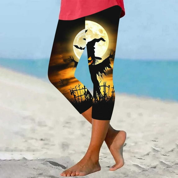 YOIAVAIOY Women's High Waisted Capris Buttery Soft Yoga Pants Non See Through Workout Tights Athletic Running Capri Leggings Multicolor#2 S