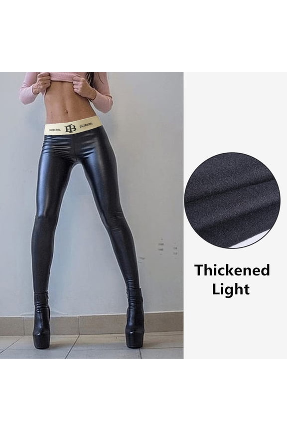 Women's Soft Faux Leather Leggings High Waisted Leather Pants PU Slim Faux Pleather Tights Black XL