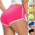 thumbnail image 1 of YOIAVAIOY Women's Solid Yoga Shorts Retro Dolphin Shorts Sports Runing Gym Running Hot Pants Light Blue S, 1 of 8