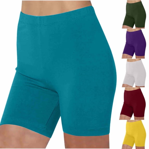 YOIAVAIOY Womens Biker Shorts Tummy Control High Waist Gym Biker Short Workout Running Athletic Cycling Leggings with Pockets Yellow XXL