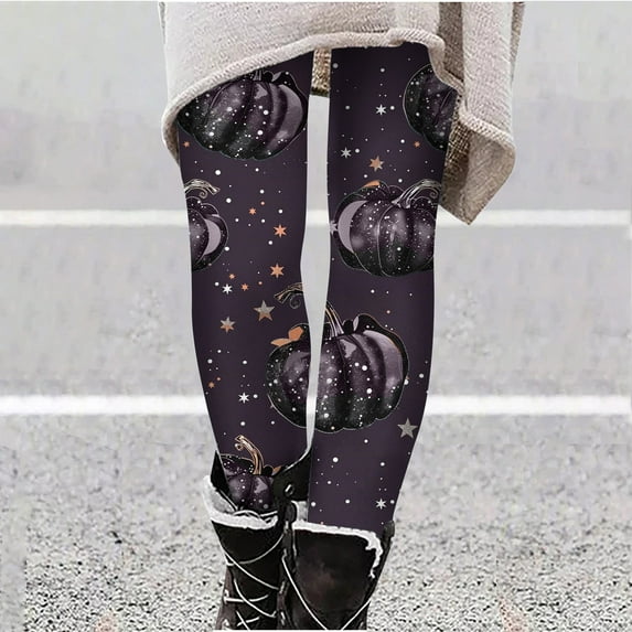 YOIAVAIOY Womens Casual Yoga Pants High Waist Stretch Halloween Tights Witch Costume Leggings Novelty Holiday Bottom Black XXL