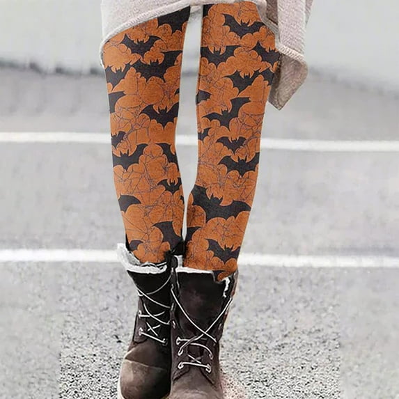 YOIAVAIOY Womens Casual Yoga Pants High Waist Stretch Halloween Tights Witch Costume Leggings Novelty Holiday Bottom Multicolor#15 XXL