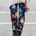 thumbnail image 1 of YOIAVAIOY Womens Halloween Leggings Black Cat Print Casual Yoga Pants Novelty Holiday Tights Spooky Season Outfits Blue L, 1 of 6