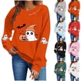 thumbnail image 1 of YOIAVAIOY Womens Halloween Sweatshirt 2026 Fall Oversized Crewneck Ghost Graphic Sweatshirts Spooky Season Long Sleeve Funny Pullover Red XXL, 1 of 6