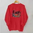 thumbnail image 1 of YOIAVAIOY Womens Love Heart Sweatshirt Valentine's Day Drawstring Sweatshirts Long Sleeve Crew Neck Lovely Relaxed Pullover Tops Red S, 1 of 5